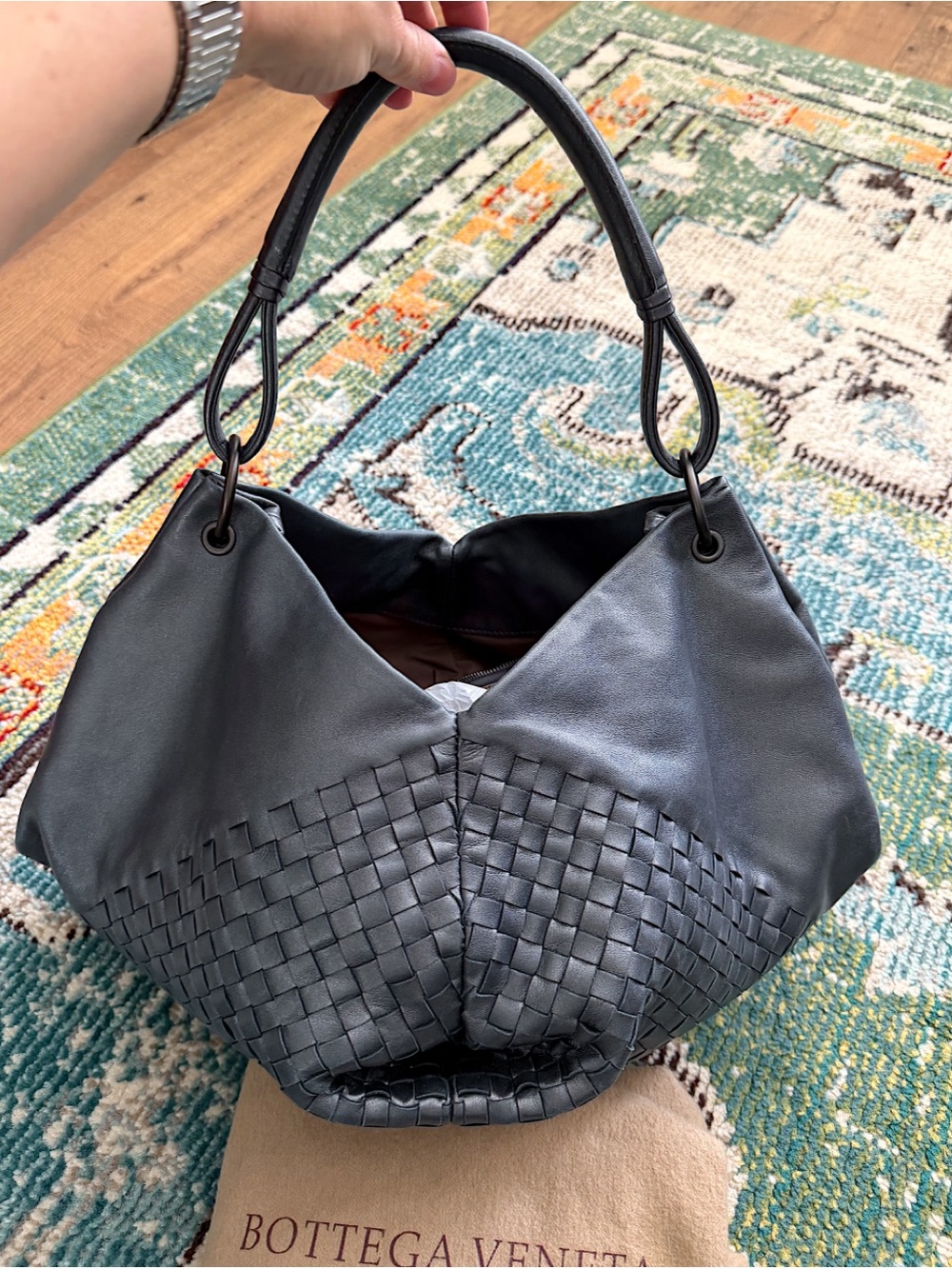 Bottega Veneta Aquilone Fortune Cookie Hobo Intrecciato Shoulder Bag